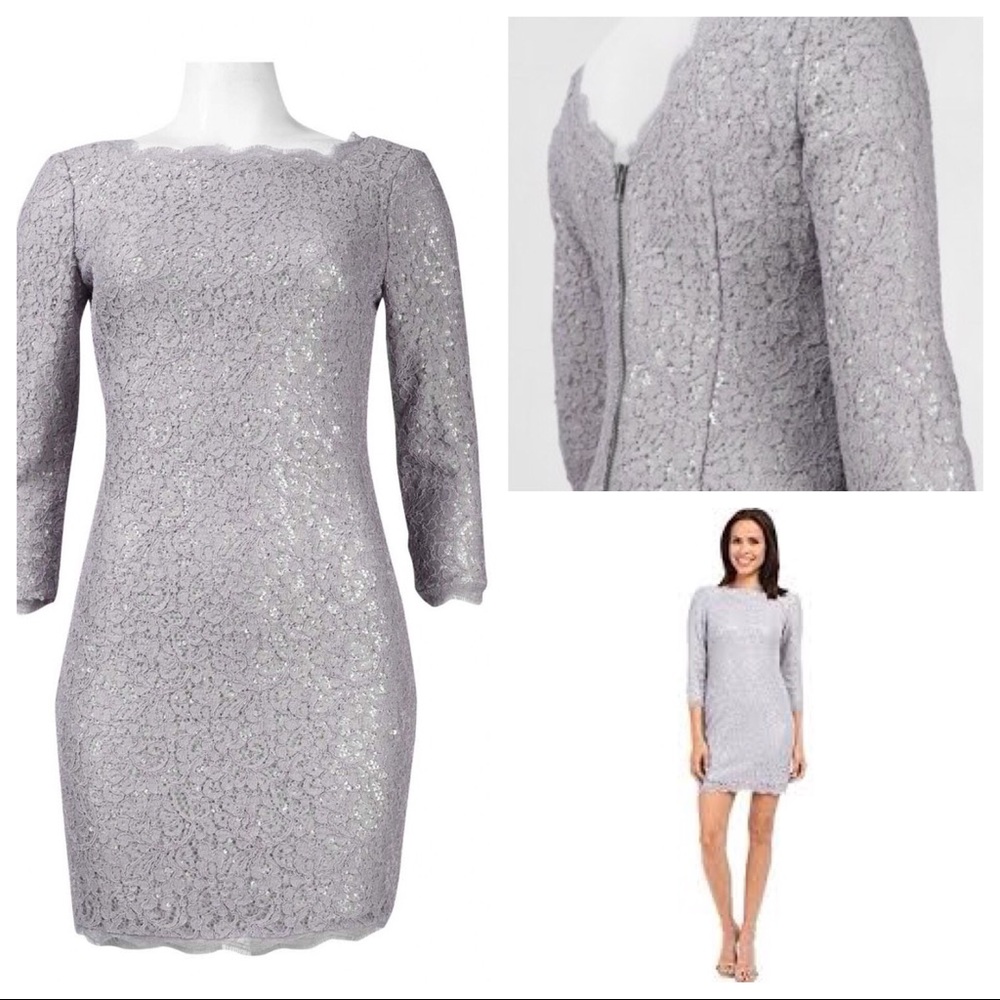 NWT Adrianna Papell Sequnined Lace Dress
